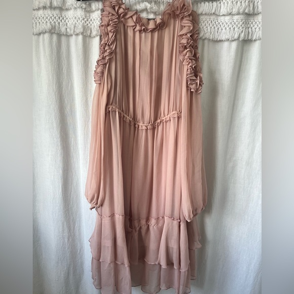BCBGMAXAZRIA Pink Short Ruffle Dress - Picture 4 of 5
